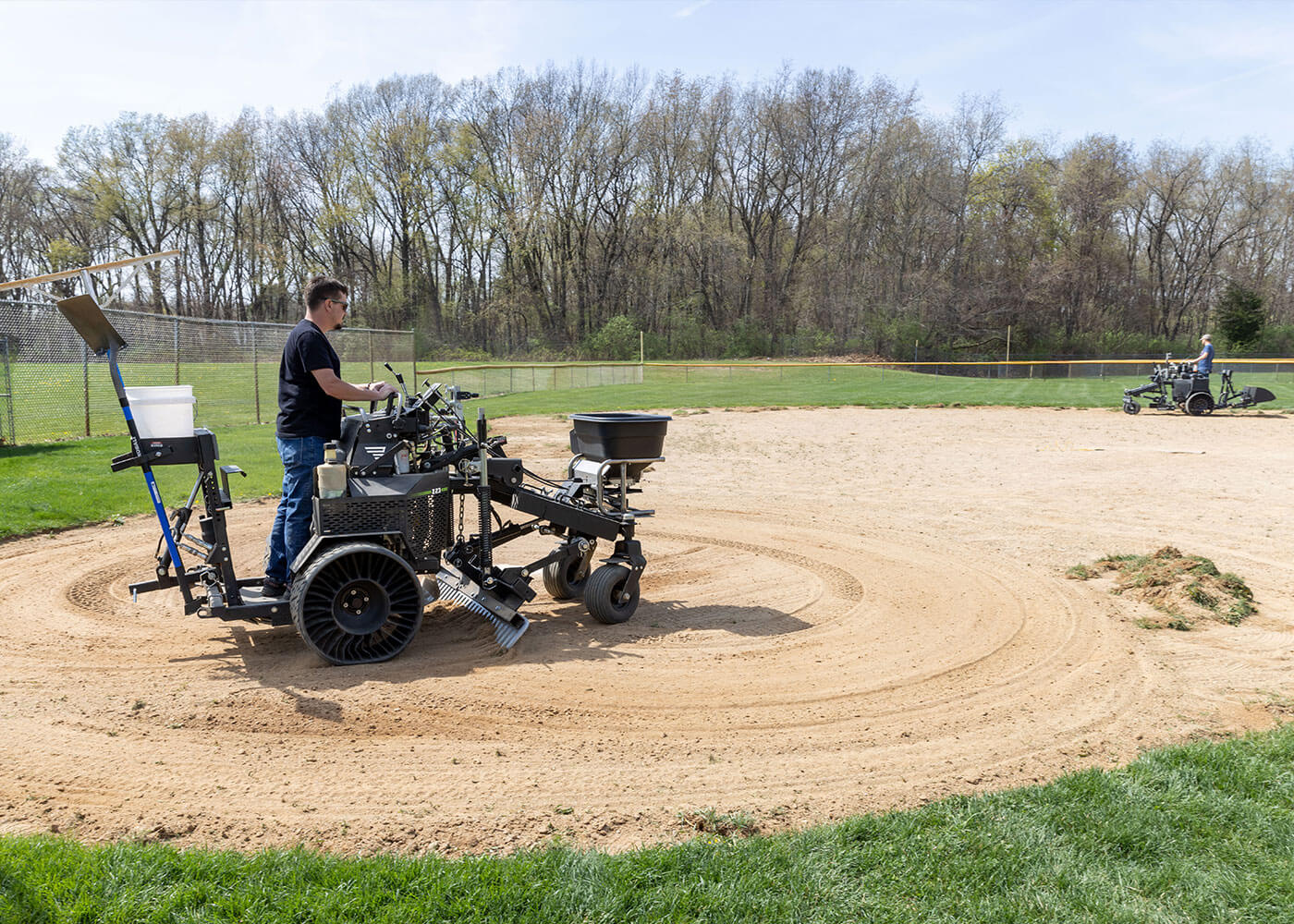Force Z-23 at work on baseball or softball infield 