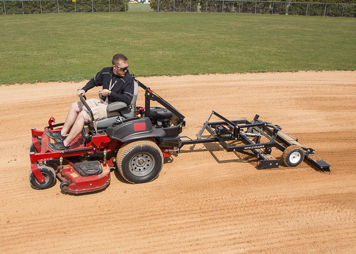 mower attachment for infield grading 
