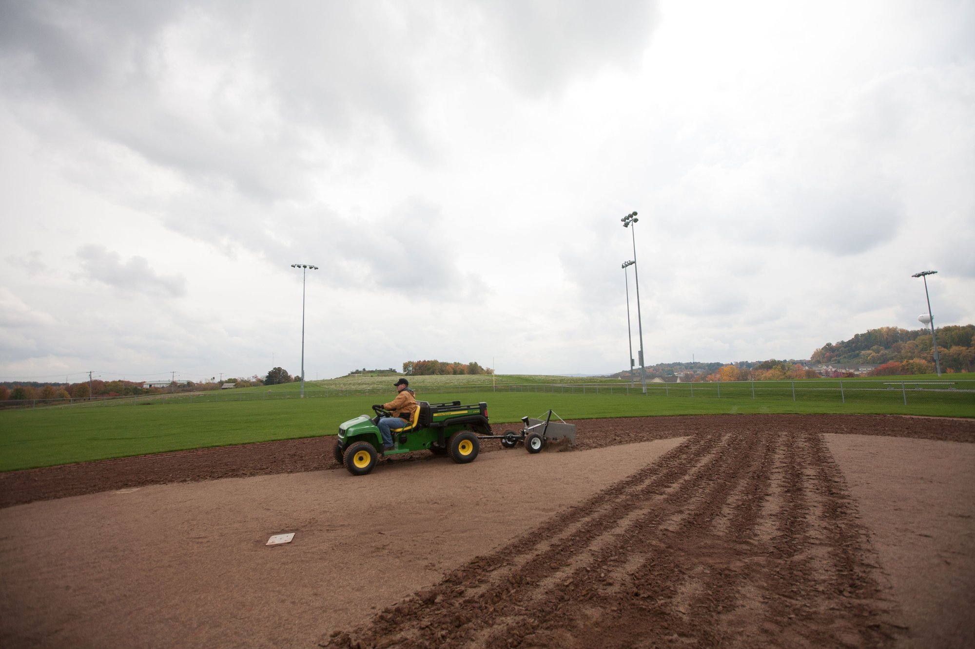 Force rascal pro with profile blade attachment prepping infield 