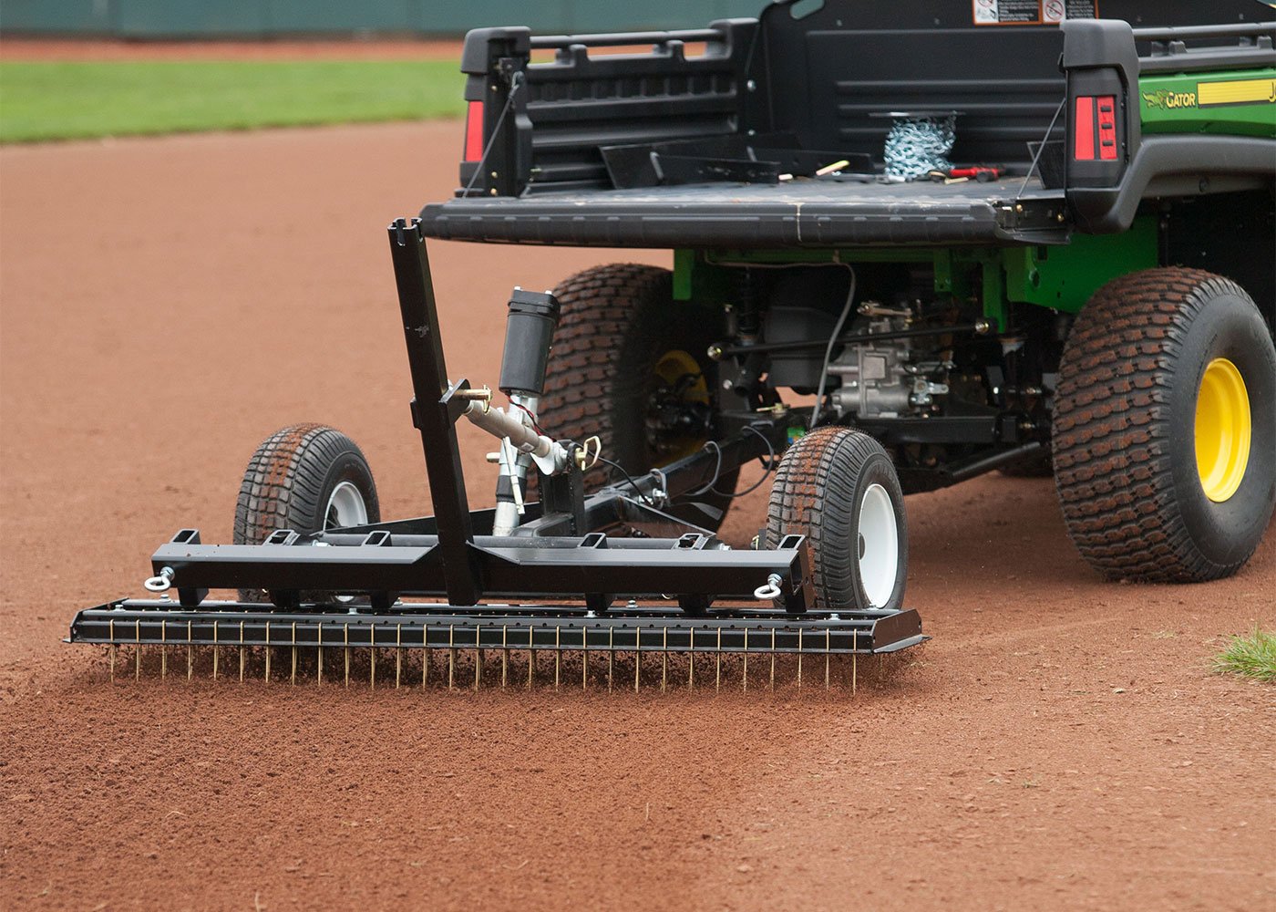 Vibraflex 3500-R attachment removing tire compression and airing out infield 